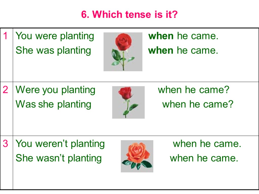 6. Which tense is it?